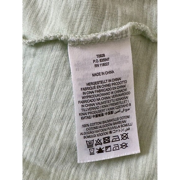 BODEN Mint Green Button Down Blouse Scalloped Lace Trim Size 2 100% Cotton EUC! - Picture 4 of 4